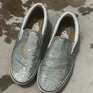 Iridescent slip on vans